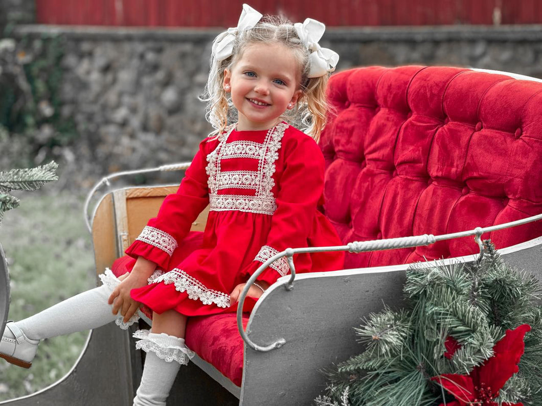 Red Holiday Dress with Headband