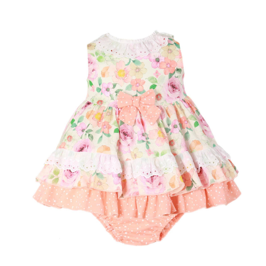 Orange Floral Baby Dress Set