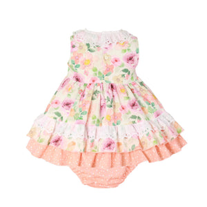 Orange Floral Baby Dress Set