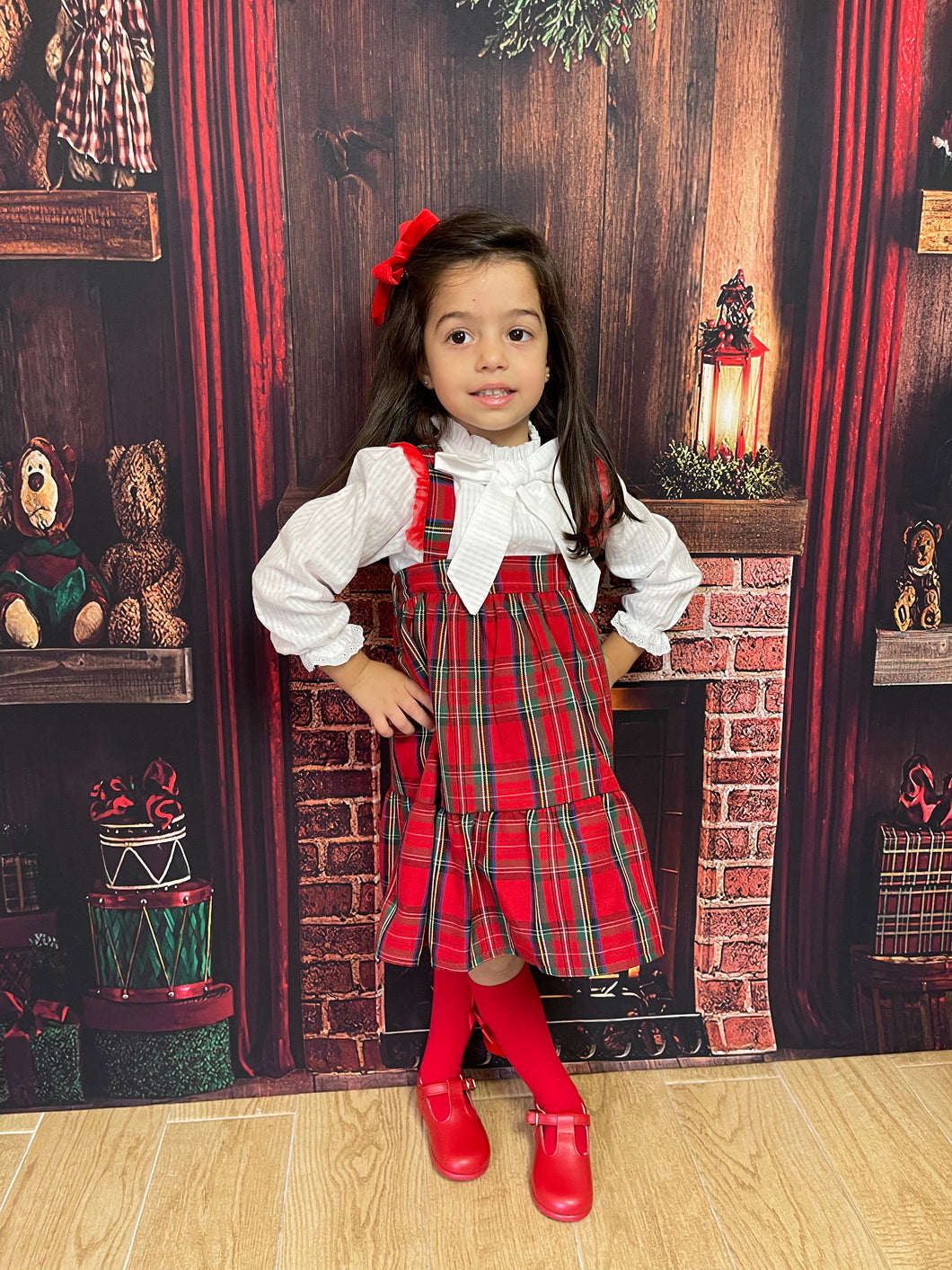 Red Checkered Bow Dress